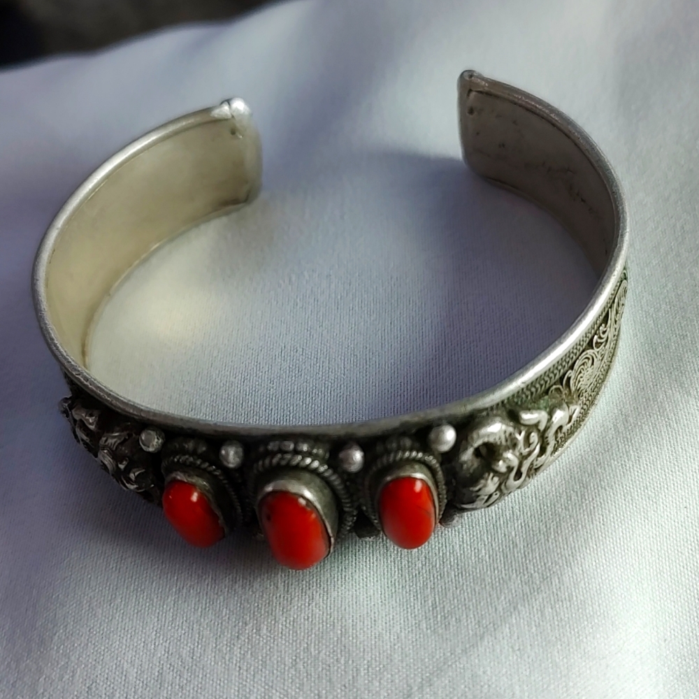 Asian Coral and Dragon 🐉🐲 LG Cuff for LG Wrist